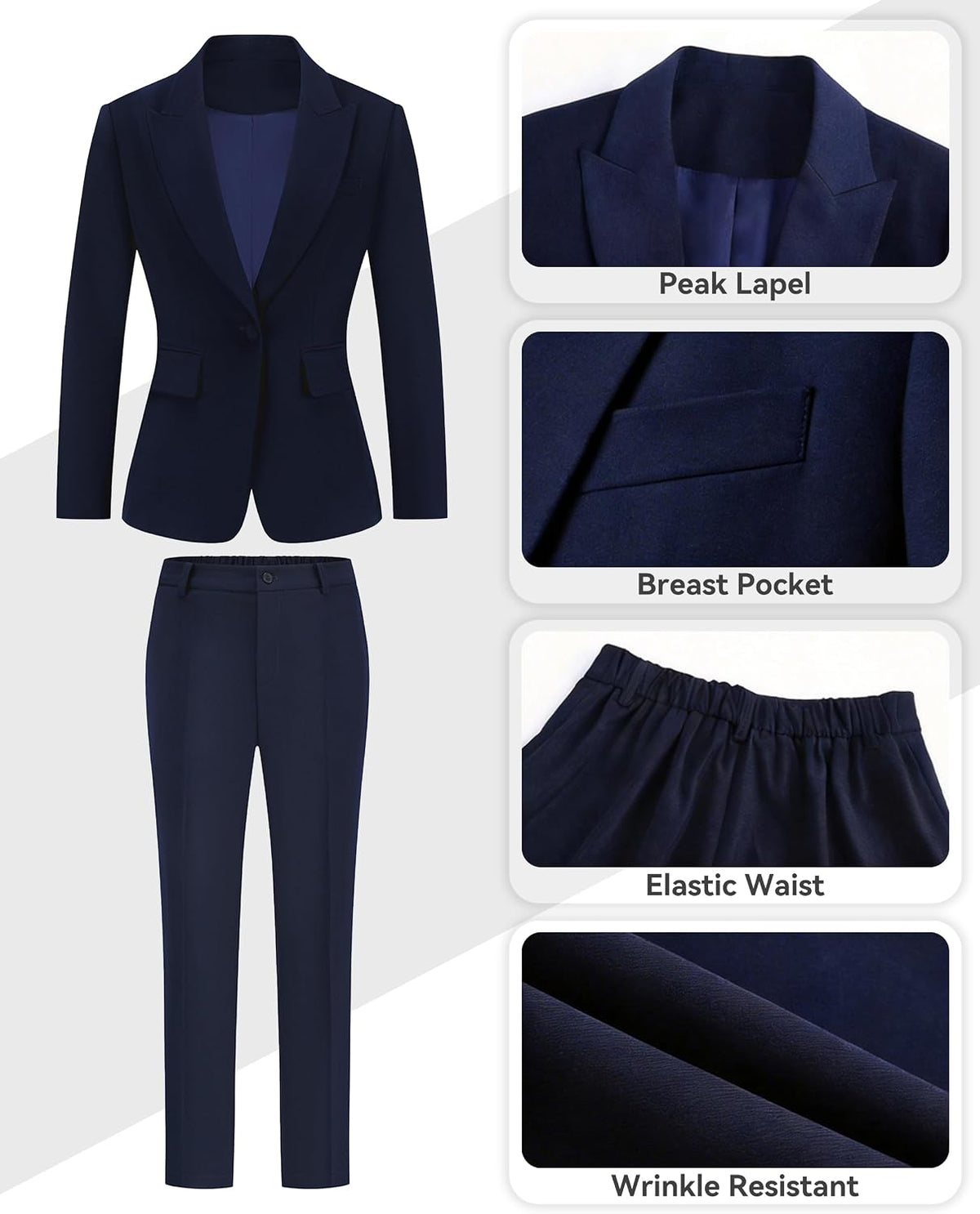 Womens Suits 2 Piece Set Business, Pant Suit for Women Professional