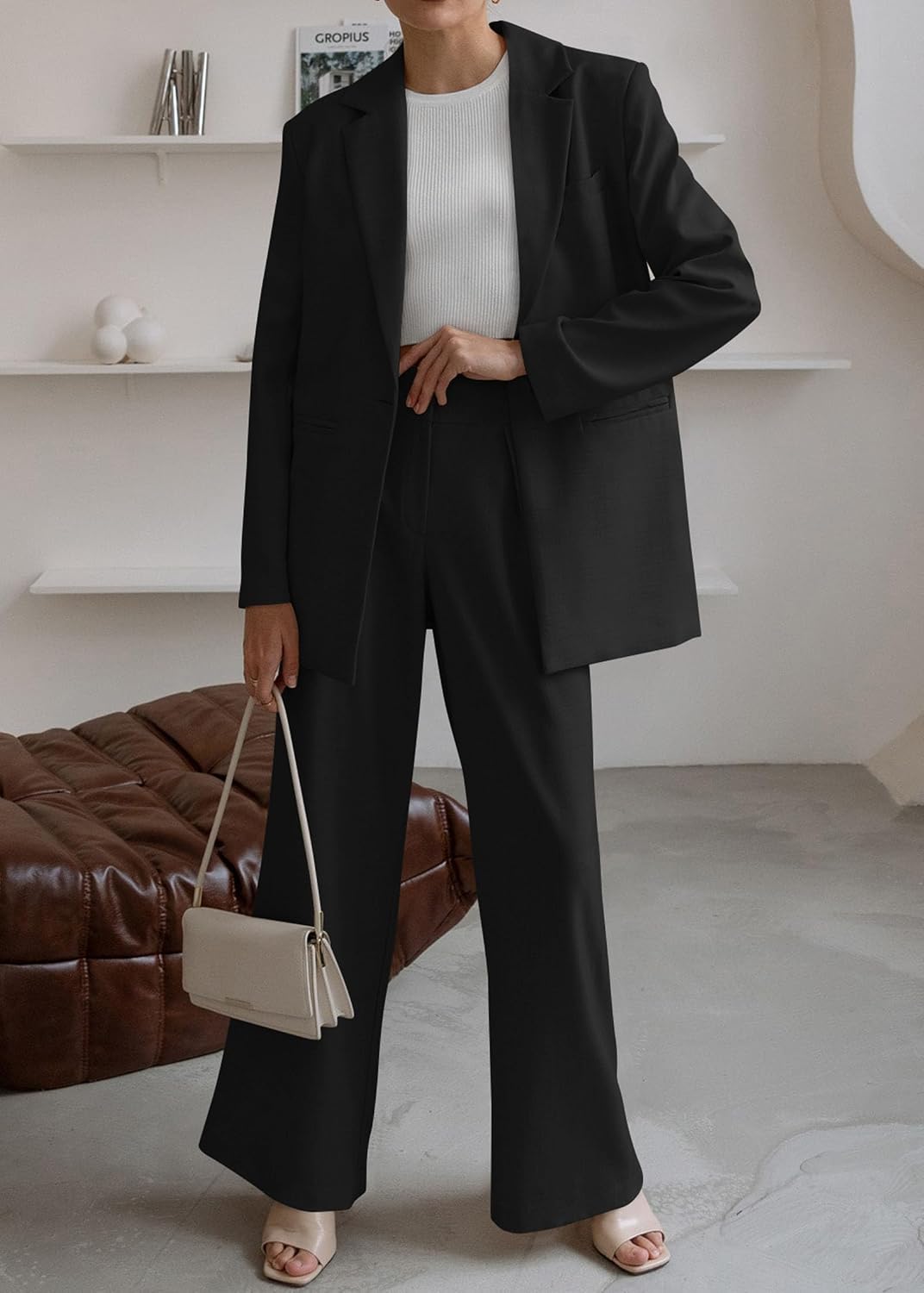 KIRUNDO Women Suits 2 Piece Set Business Dressy Pantsuit