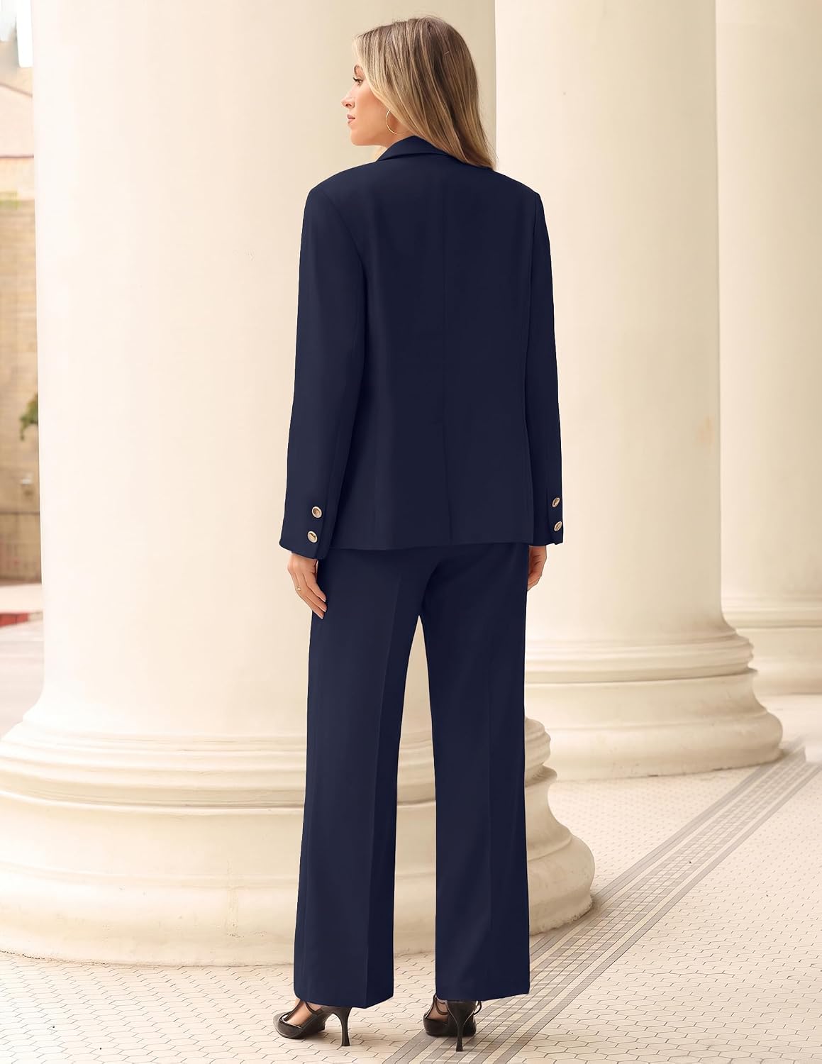 ZESICA Women's Suits 2 Piece Sets Business Casual Work Outfits