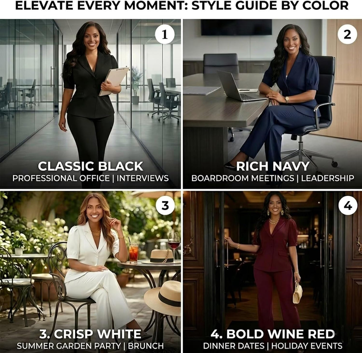 Kafiloe Pant Suits for Women Dressy 2 Piece Set Business Casual Outfits