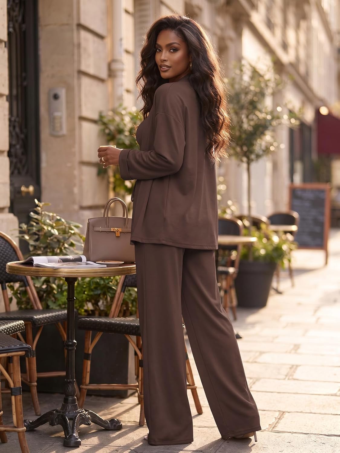 3 Piece Sets for Women Cardigan Pant Suits Business Casual Outfits