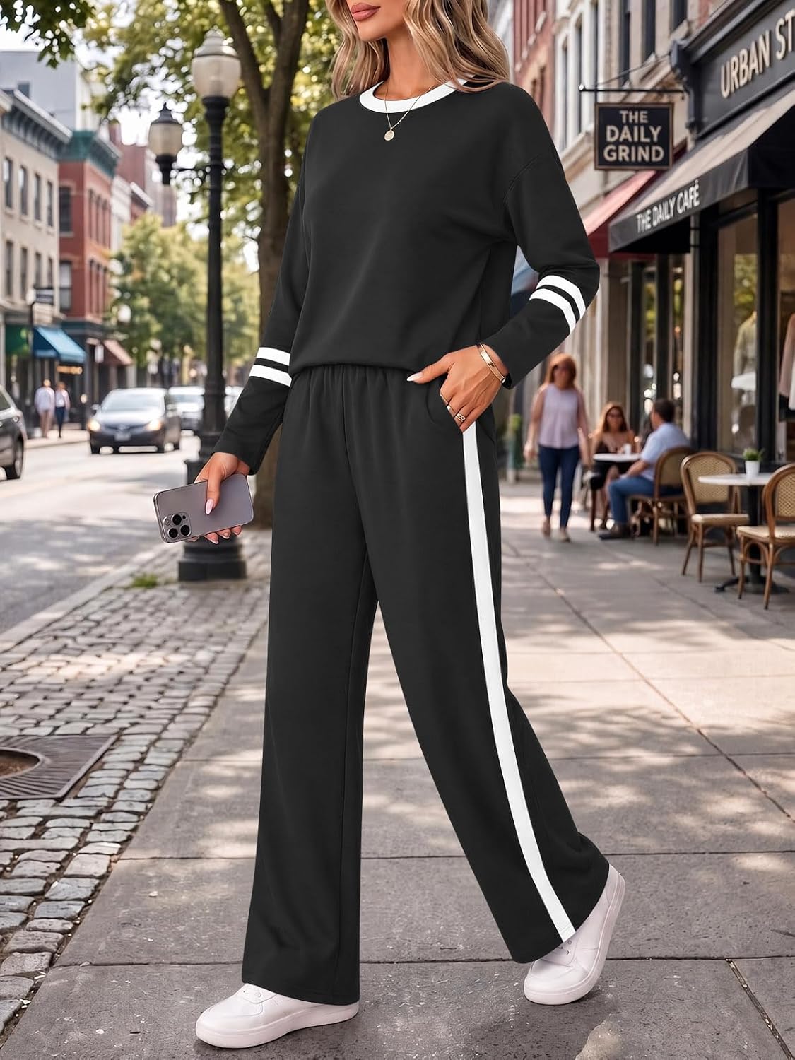 Yousify Lounge Sets for Women Matching Set 2 Piece Wide Leg Pants Outfits