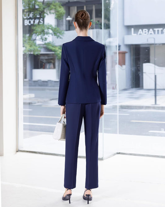 Women's 2 Piece Business Pantsuits Wrinkle Free Outfit
