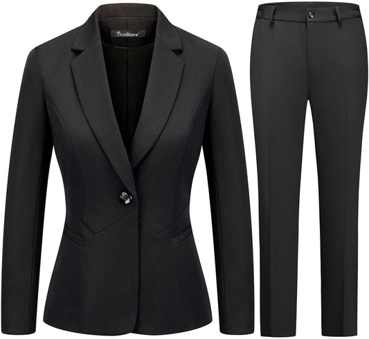 Women's 2 Piece Business Pants Suit Set Slim Fit