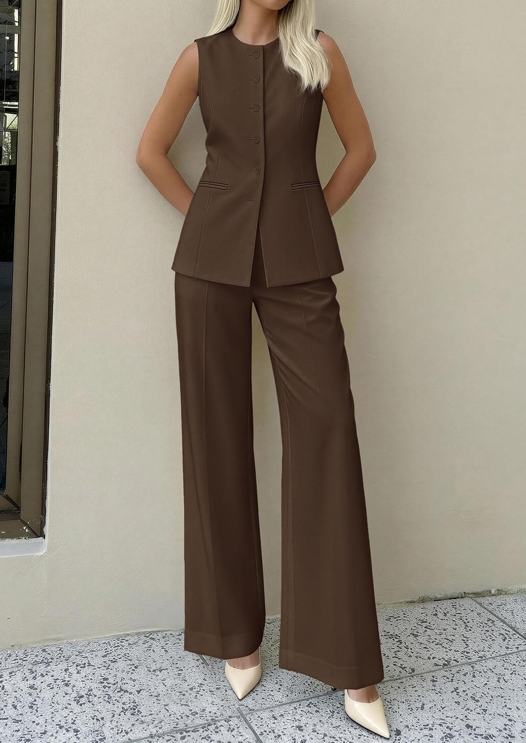PRETTYGARDEN Women's 2 Piece Sets Business Casual Outfits