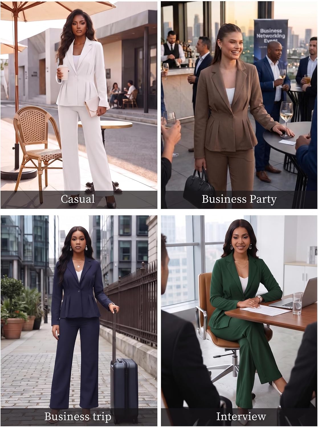 Ekaliy Pant Suits for Women 2 Piece Set Business Casual Outfits