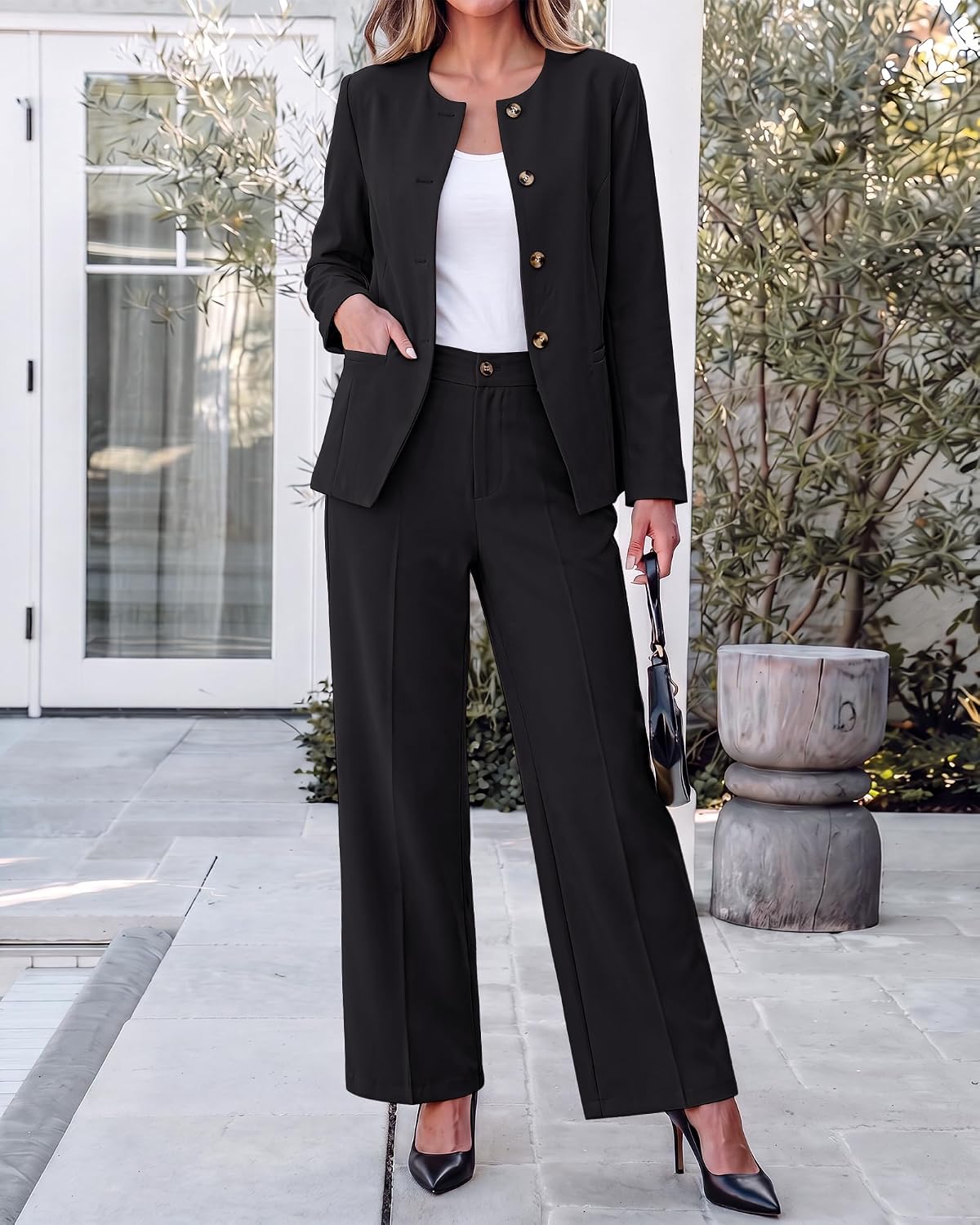 luvamia Pants Suits for Women Dressy 2 Piece Sets Business Casual Outfits