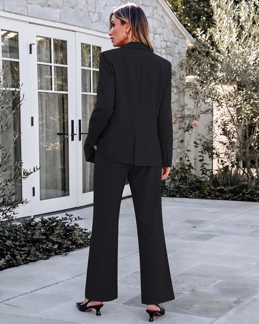 luvamia Pant Suits for Women 2 Piece Sets Business Casual Bootcut Pants Set