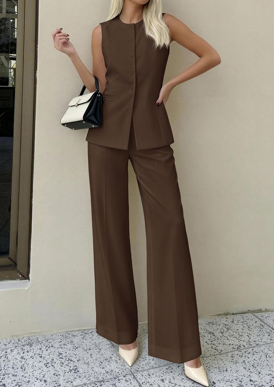 PRETTYGARDEN Women's 2 Piece Sets Business Casual Outfits