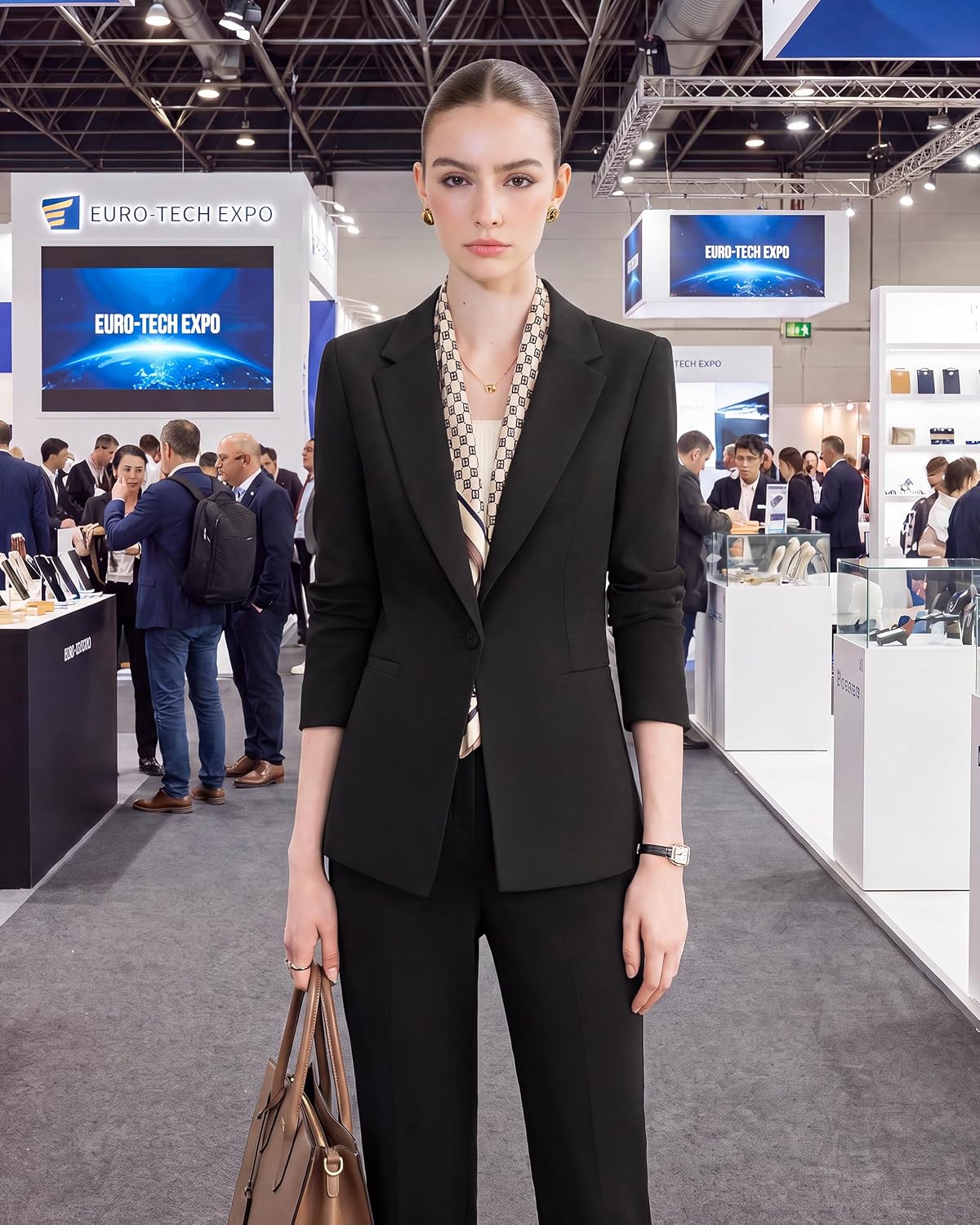 Women's 2 Piece Business Pantsuits Wrinkle Free Outfit