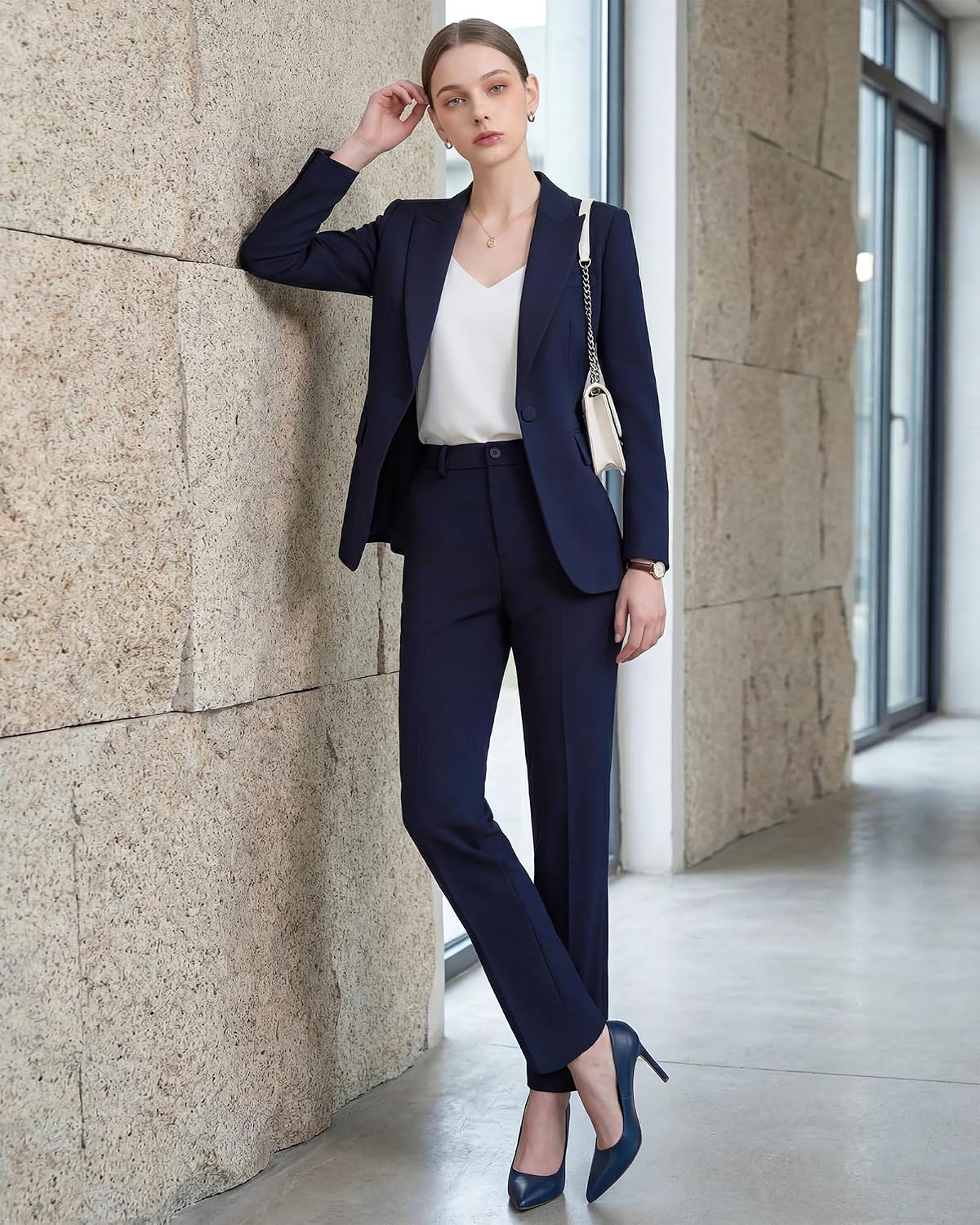 Womens Suits 2 Piece Set Business, Pant Suit for Women Professional