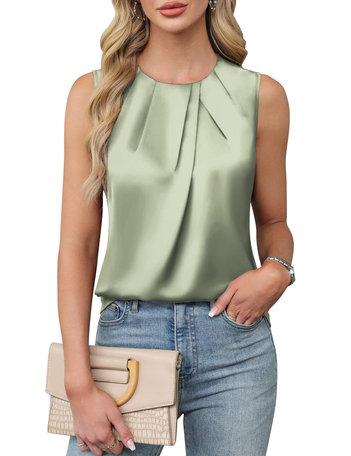 Blooming Jelly Womens Sleeveless Tank Tops Business Casual Trendy Blouses