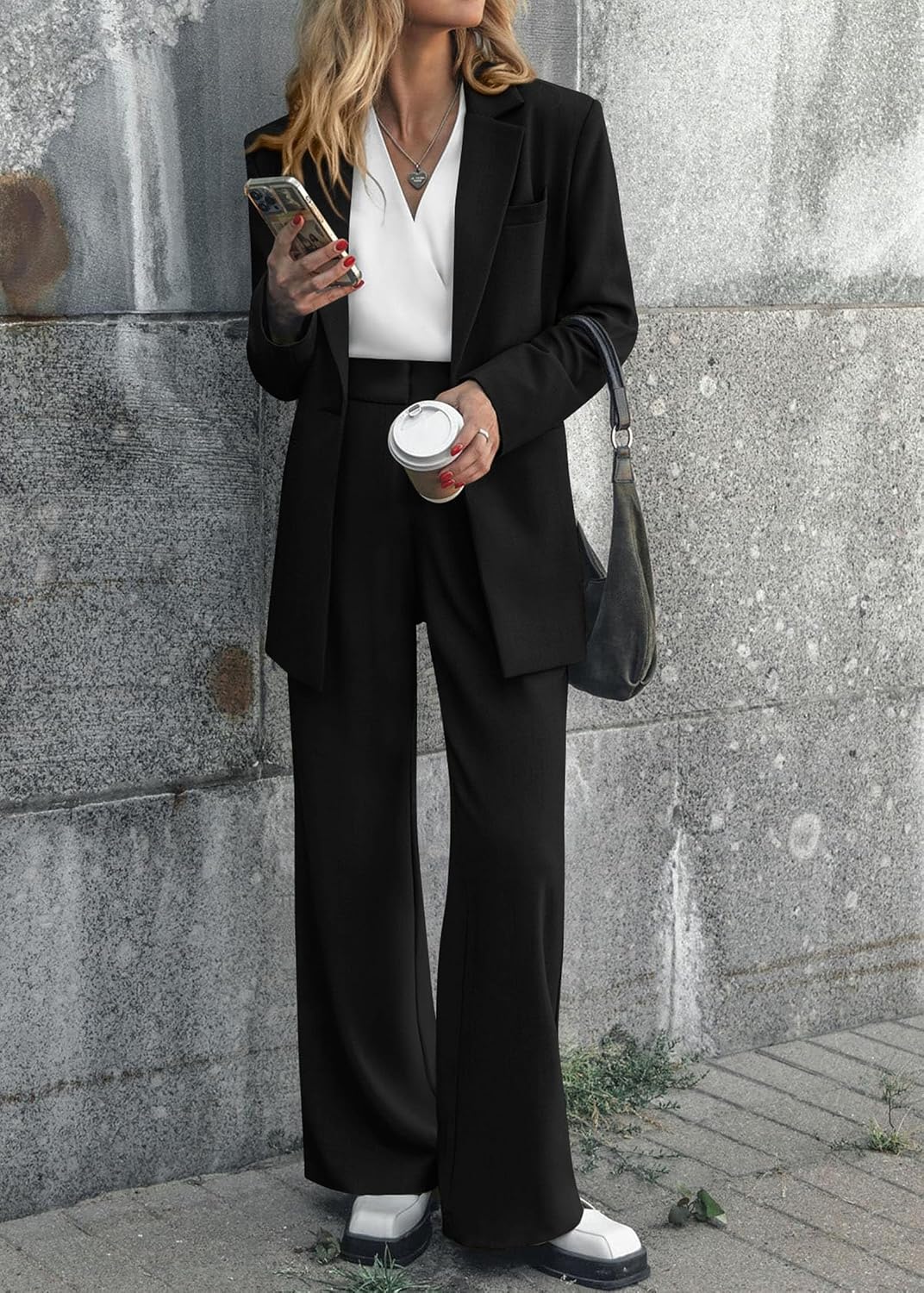 KIRUNDO Women Suits 2 Piece Set Business Dressy Pantsuit