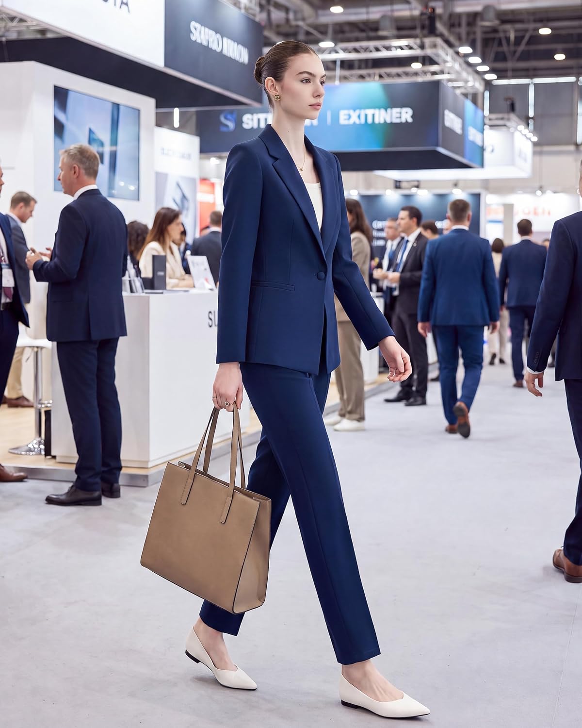 Women's 2 Piece Business Pantsuits Wrinkle Free Outfit