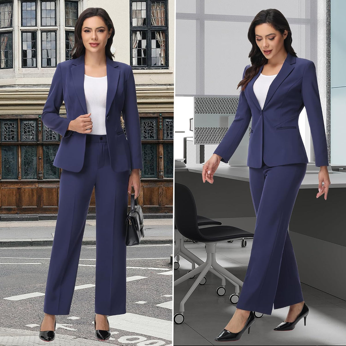Women's 2 Piece Business Pants Suit Set Slim Fit