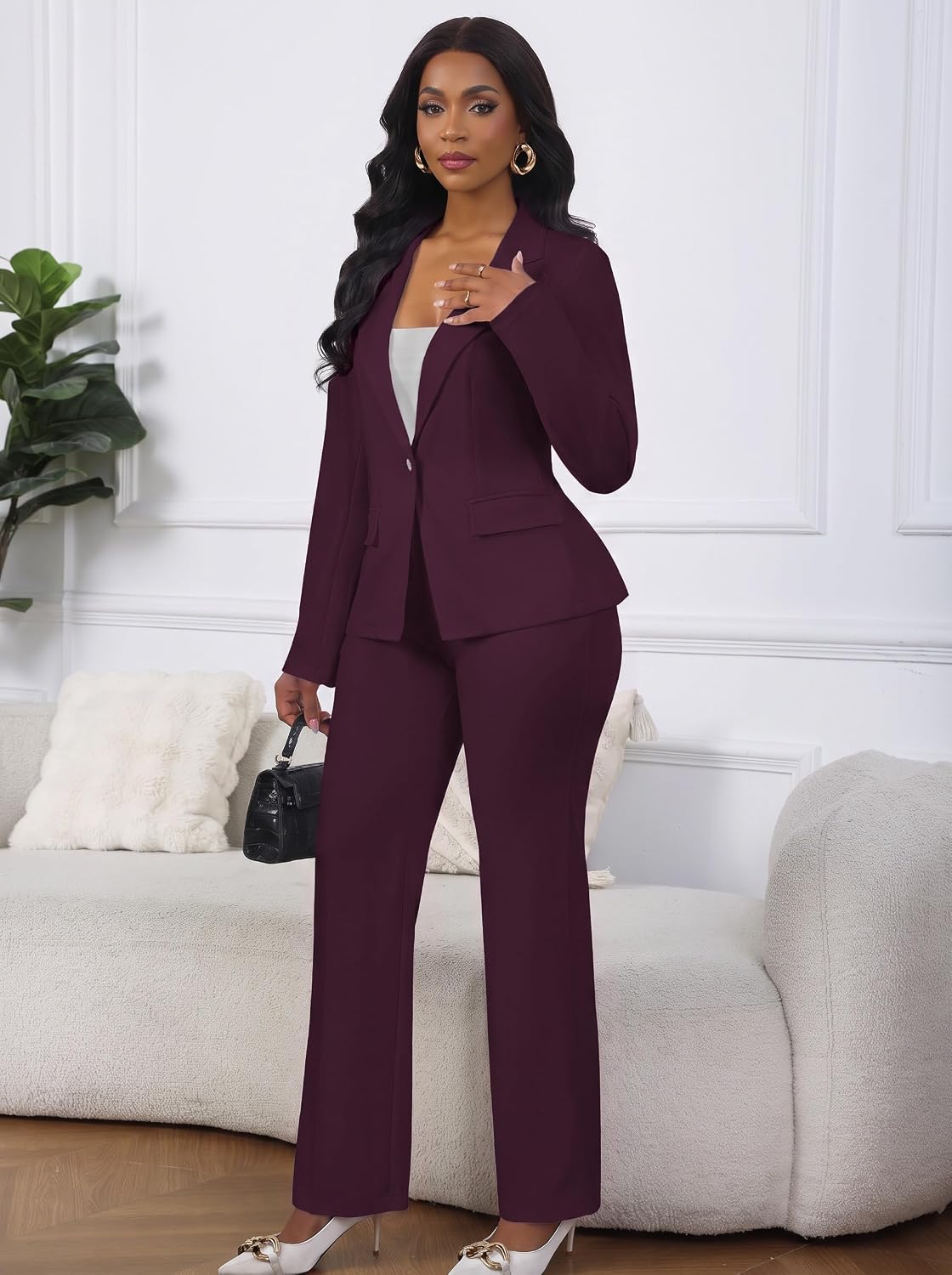 Salimdy 2 Piece Pant Suits for Women Business Casual Outfits