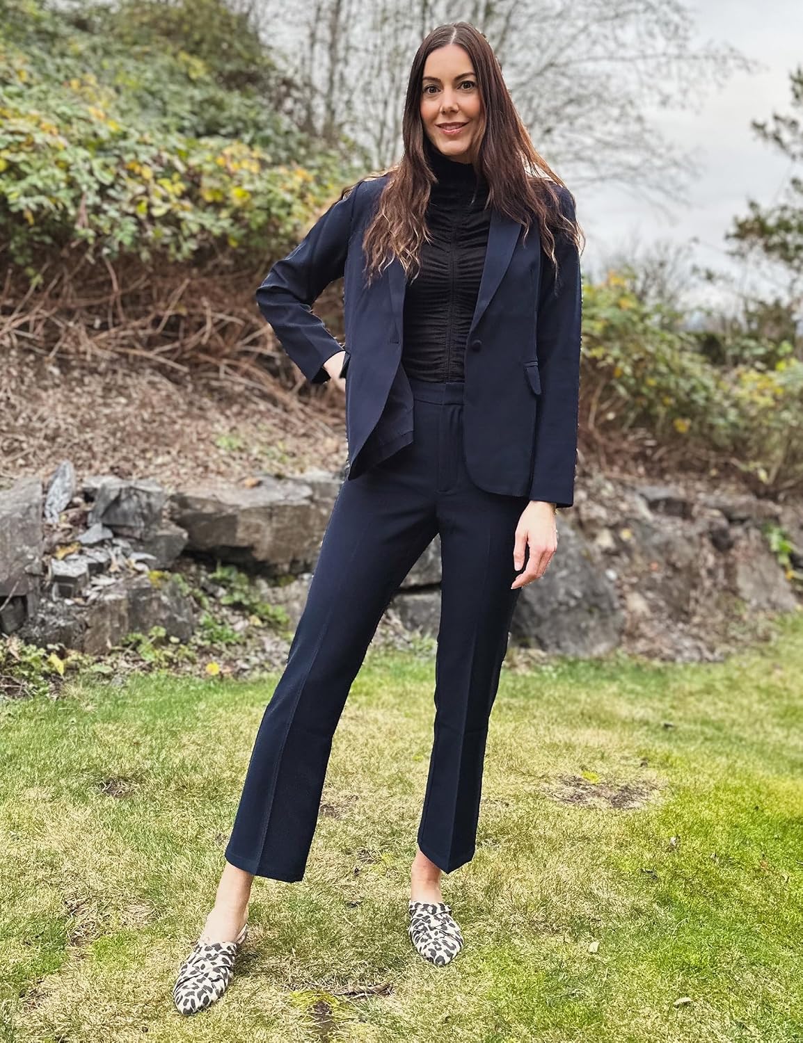 luvamia Women's Two Piece Sets Pants Suits Dressy Business Casual Outfits Professional Blazer Pantsuits Set Work Office
