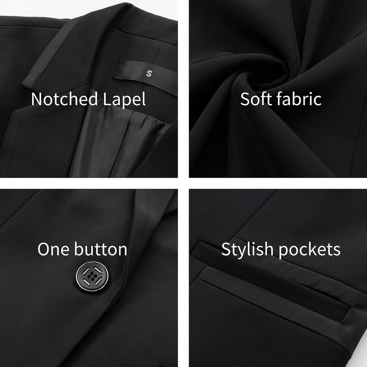Women's 2 Piece Suit Pants One Button Blazer Set Business Casual Outfits